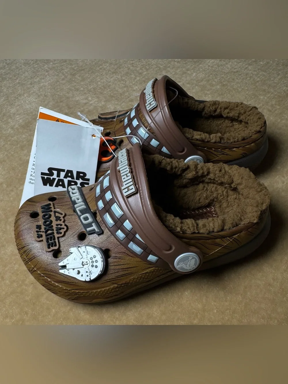 Crocs Kids Star Wars Chewbacca Fuzz Lined Clogs C9 NWT